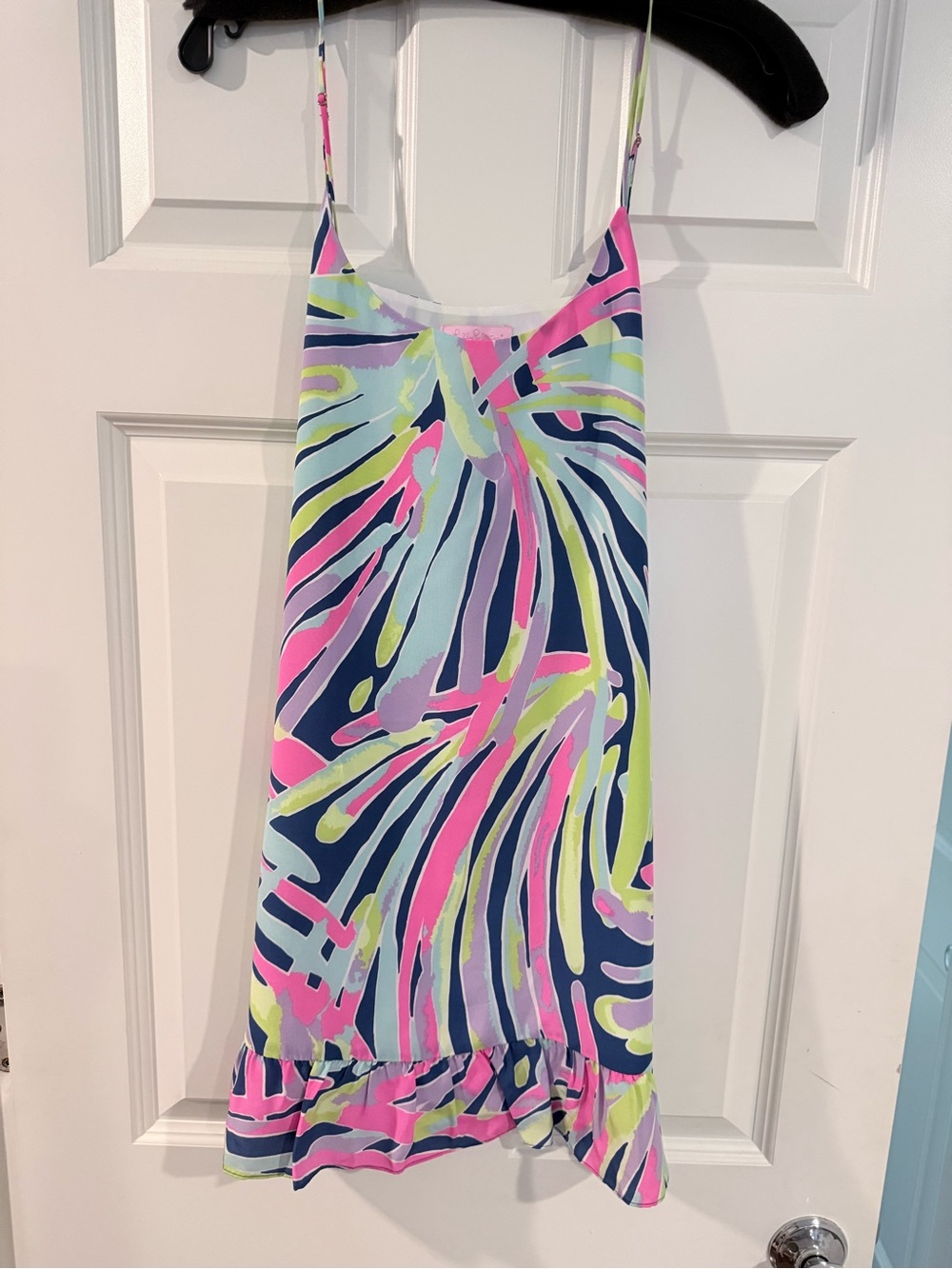 Lilly Pulitzer XS Colorful Tropical Print Ruffle Hem Mini Dress